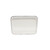 TableCraft Products 80012 16" x 11 1/2" x 1 1/2" Rectangular Vitreous Porcelain Enamel Coated Steel Creamy White With Black Enamelware Collection Serving Tray