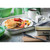 TableCraft Products 80012 16" x 11 1/2" x 1 1/2" Rectangular Vitreous Porcelain Enamel Coated Steel Creamy White With Black Enamelware Collection Serving Tray