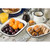 TableCraft Products 80013 7 3/4" W x 5 3/4" D x 1 3/4" H Rectangular Vitreous Porcelain Enamel Coated Steel Creamy White With Black Rim Enamelware Collection Serving Pan