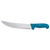Omcan USA 12211 10" Stainless Steel Blue Handle Curved Blade Steak Knife