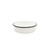 TableCraft Products 80016 2 1/4" x 8 1/2" Dia. Round Vitreous Porcelain Enamel Coated Steel Creamy White With Black Rim Enamelware Collection Serving Tray