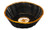 Omcan USA 47192 8.25″ D x 2.25″ W Black Golden Trim Round Woven Basket