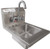 Omcan USA 46507 9" x 9" x 5" Bowl Stainless Steel Wall Mounted Hand Sink with Gooseneck Faucet