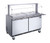 Omcan USA 50089 16.6 Cu. Ft. Stainless Steel 2-Section Aurora Refrigerated Prep Table - 110 Volts
