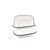TableCraft Products 80015 11" W x 8 1/8" D x 2 3/8" H Rectangular Vitreous Porcelain Enamel Coated Steel Creamy White With Black Rim Enamelware Collection Serving Pan