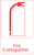 Vollrath 5618 9" x 6" Red on White Fire Extinguisher Sign