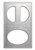 Vollrath 8240416 21.13" W x 12.75" D Stainless Steel Oval and Half Oval Miramar Template