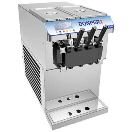 Donper USA D250 16" W (2) 4.8 Qt. Hopper Air-Cooled Soft Serve Machine - 115 Volts