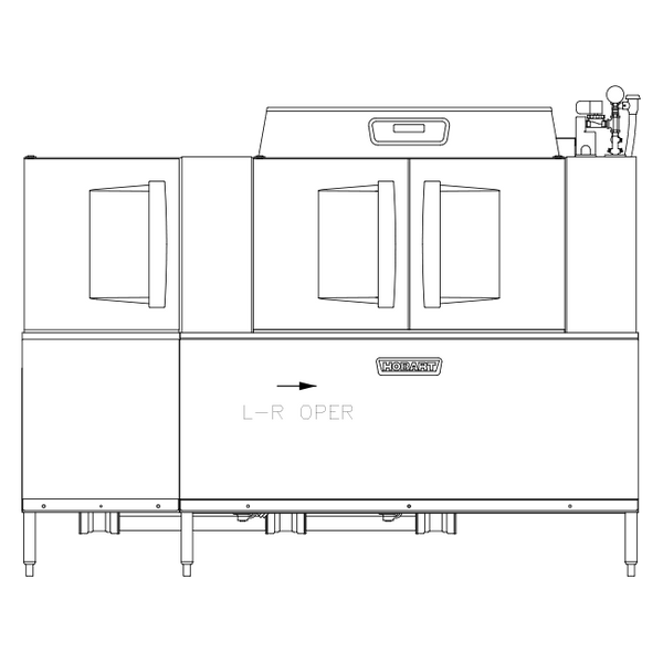 Hobart CL86-ADV+BUILDUP Low Temp Conveyor Dishwasher With Booster