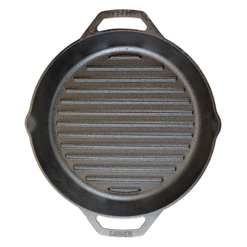 Lodge 12" Cast Iron Dual Handle Grill Pan