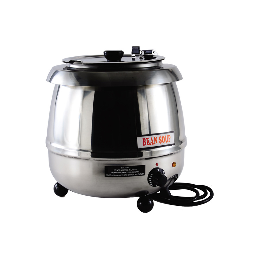 C.A.C. ELSW-100K, 10.5 Qt Countertop Stainless Steel Black Electric Soup  Warmer, 400W