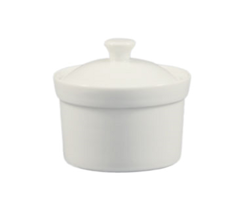 CAC CAS-B10 Super White 10 oz. Soup Bowl with Lid - 24/Case