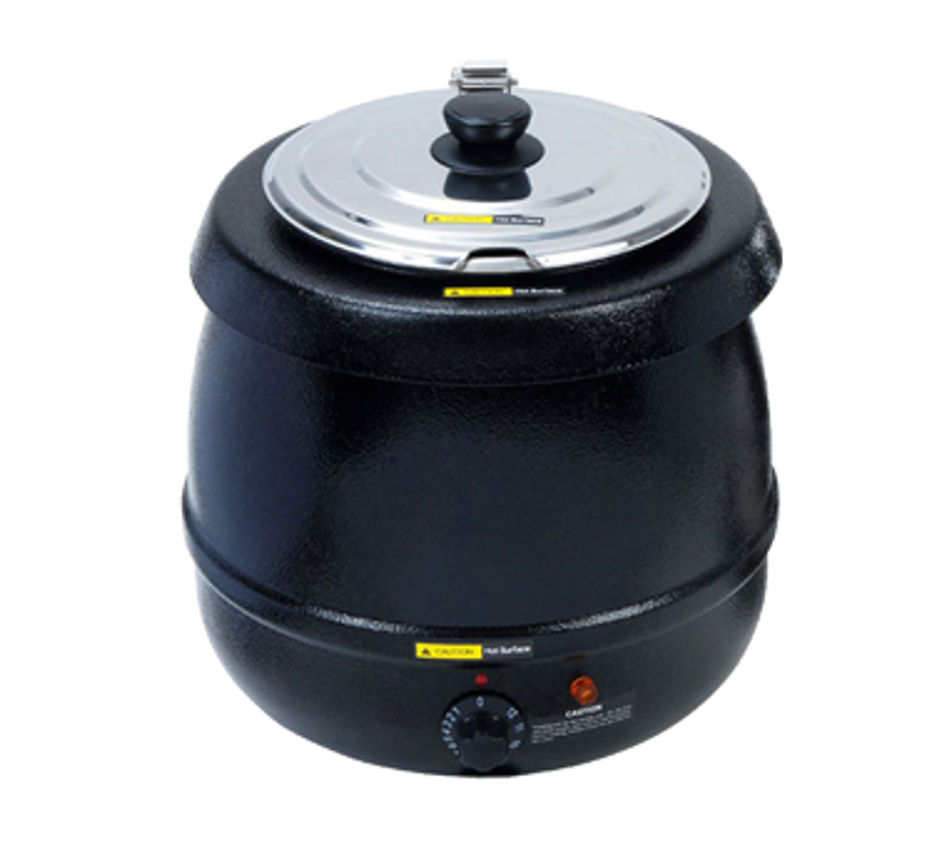 Empura E-SK-600 11 Qt. Round Black Countertop Food / Soup Kettle Warmer -  120V, 400W