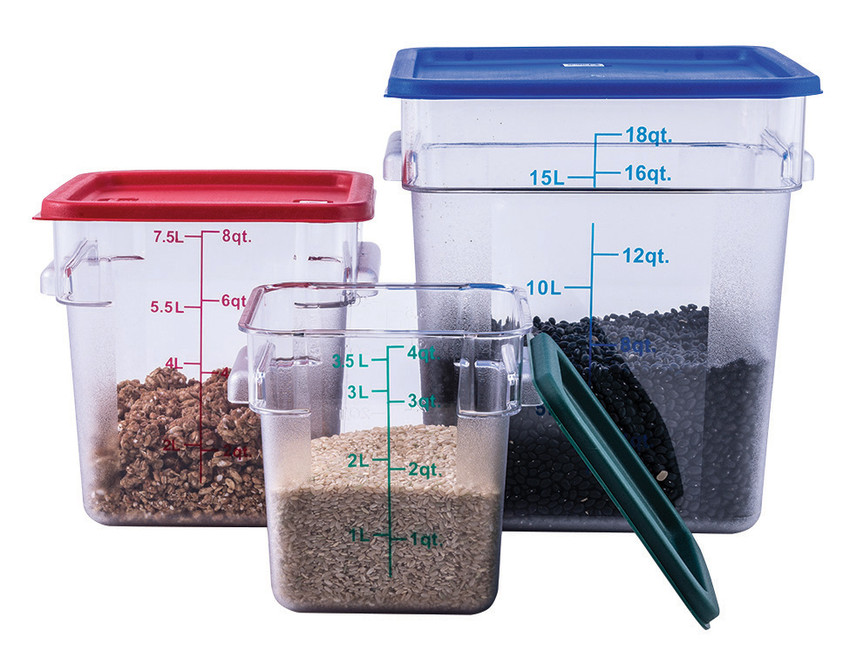 Winco PTSC-2, 2-Quart Polypropylene Square Storage Container