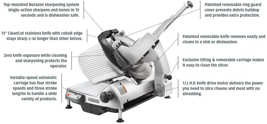 Hobart HS7N-1 HS Series 13 in. Manual Meat Slicer 