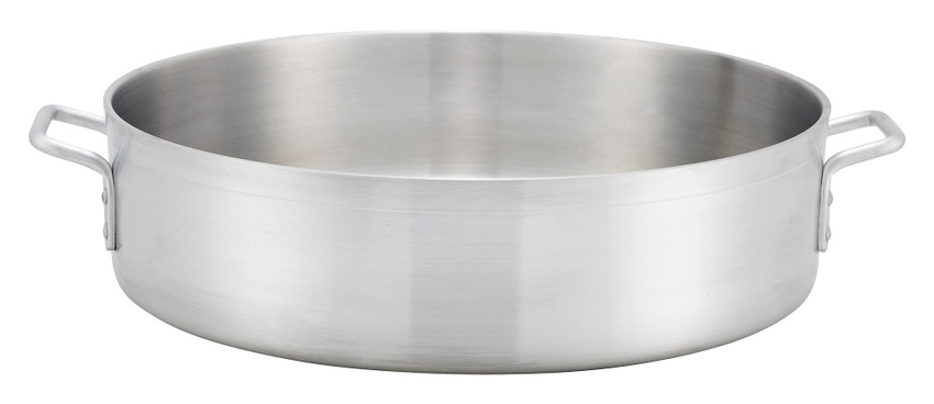 Winco SSLB-15, 15-Quart Stainless Steel Brazier Pan with Cover, Silver