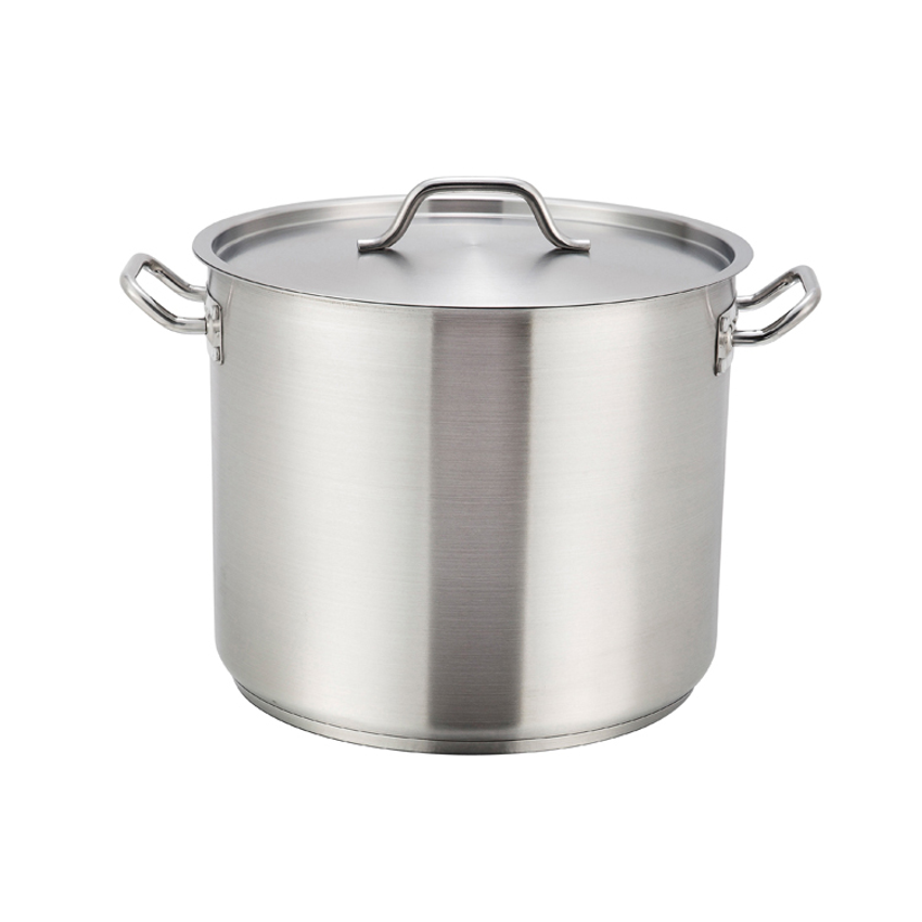 Winco SST-12 Stainless Steel Stock Pot with Cover- 12 Quarts