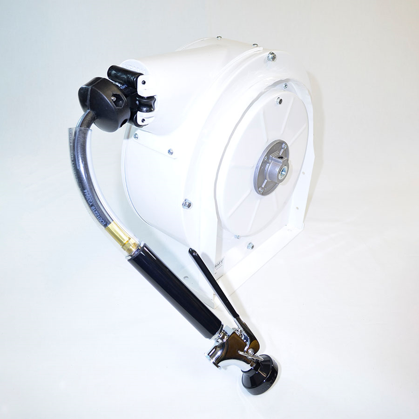 Fisher 29801 Hose Reel Assembly Exposed Reel Rinse With Spray Valve Powder  Coat Steel Construction