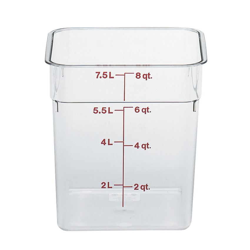 Cambro 8SFSCW135 8 qt Clear Square CamSquare Food Container - Culinary Depot