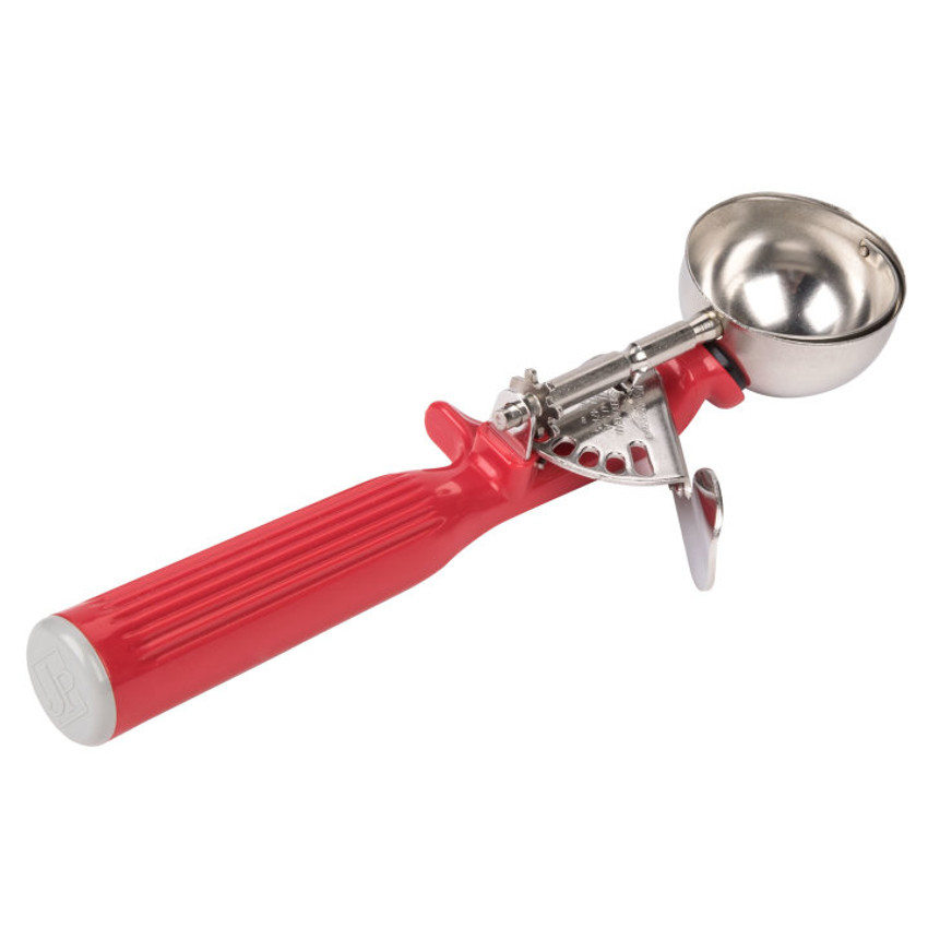 Vollrath 47157 #40 Round Stainless Steel Squeeze Handle Disher - 0.88 oz.