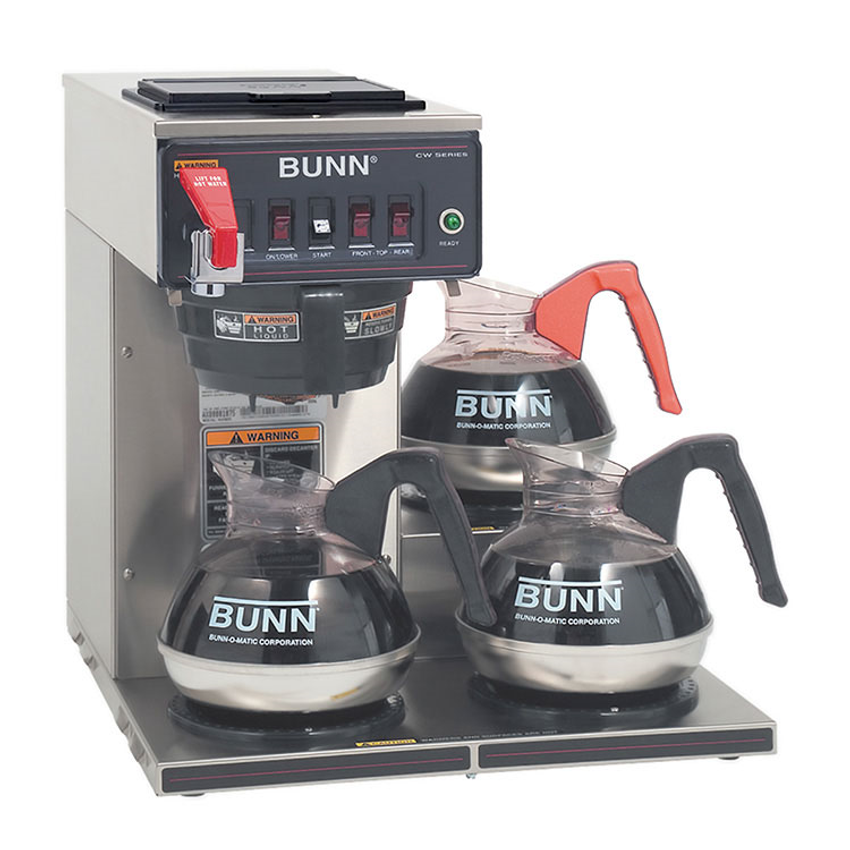 Bunn 13300.0003 VP17-3 Low Profile Pourover Coffee Brewer with 3 Warme