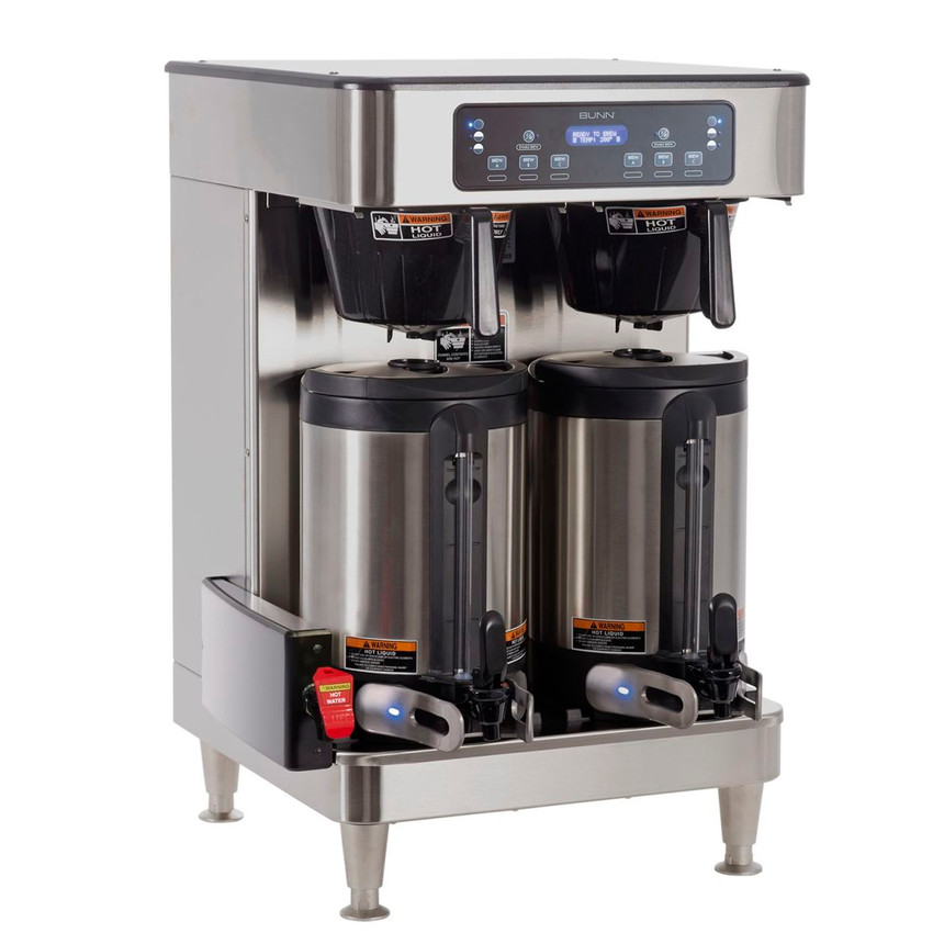 Bunn 51200.0102 Stainless Steel ICB Twin Soft Heat Automatic Coffee Brewer  - 120-208 Volts 6000 Watts - Culinary Depot