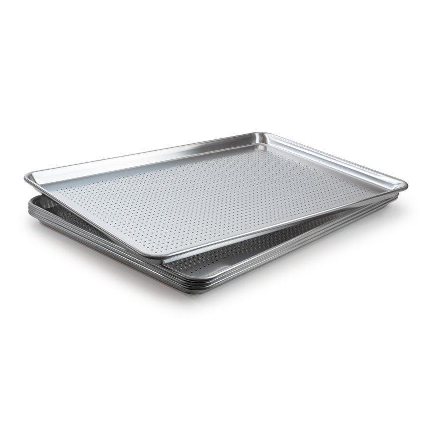 Choice Full Size 18 x 26 19 Gauge Wire in Rim Aluminum Bun Pan / Sheet Pan