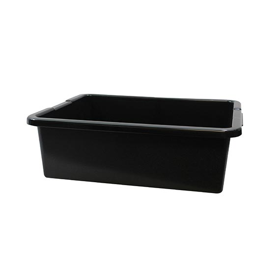 TableCraft Products 1557B 7.5 Gal Black Heavy Duty Bus Tub HDPE Tote Box Culinary Depot