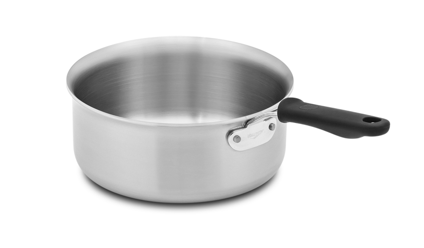 Choice 2.5 Qt. Aluminum Sauce Pan with Black Silicone Handle