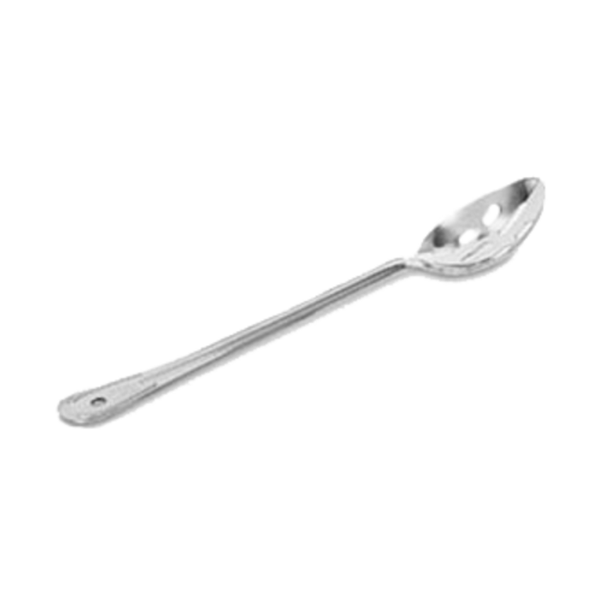 Portion Control Spoon, 4 oz., 12'', slotted, black handle, 18/8