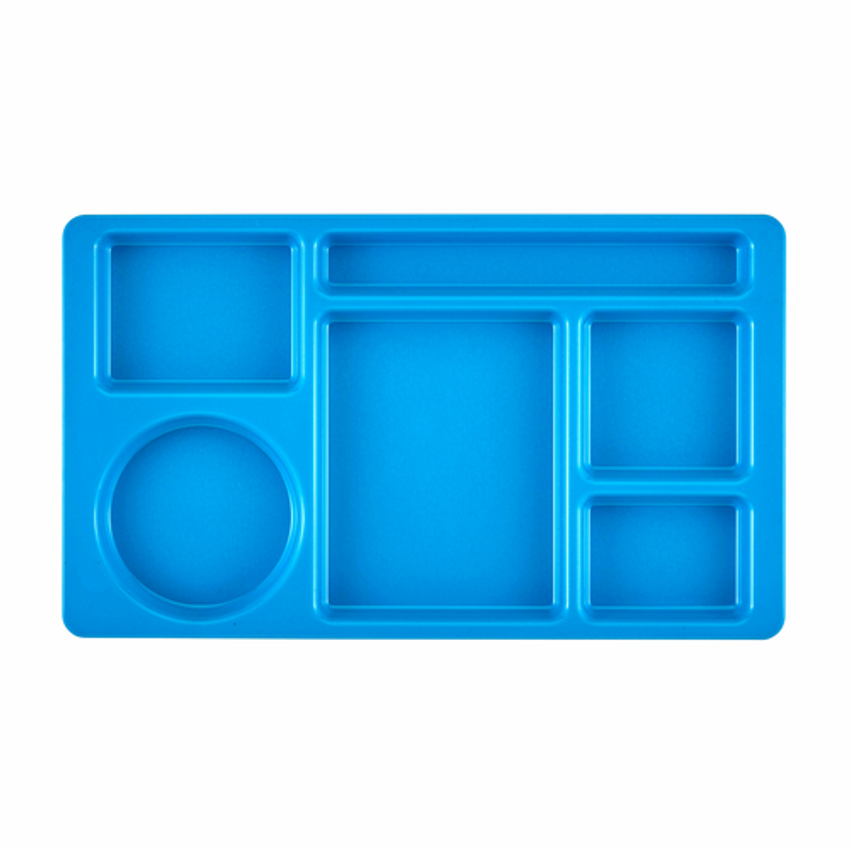 Cambro Camwear® Navy Blue Polycarbonate School 2 x 2 Compartment Tray -  15L x 9W