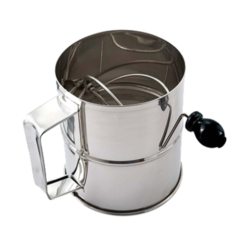 Omcan USA 80424 8 Cup Crank Handle Stainless Steel Rotary Sifter