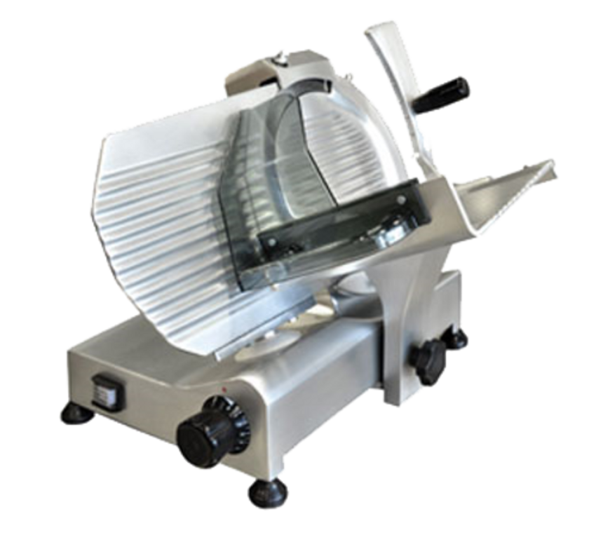 Omcan Manual Horizontal Meat Slicer, 14 Blade, Belt-Driven