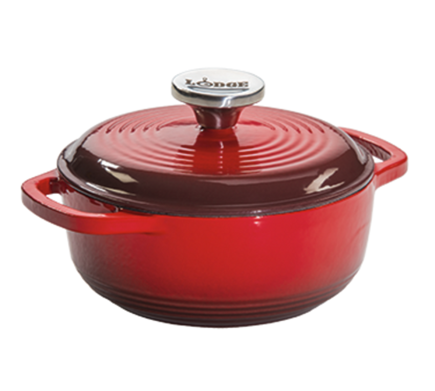 Lodge Enameled Cast Iron 4.6-Quart Dutch Oven, Red