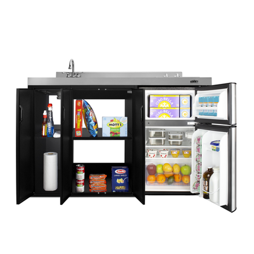 Summit Appliance All-In-One Combo Kitchens 3.2 Cubic Feet Kitchenette Mini  Fridge with Freezer