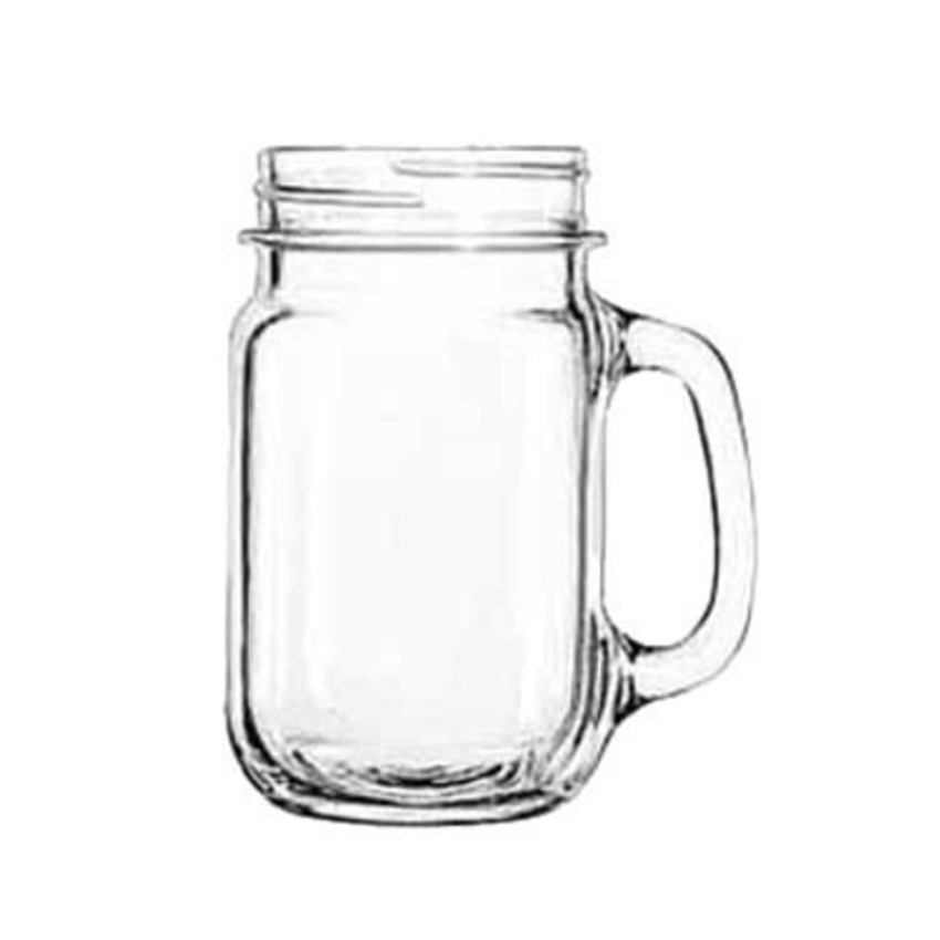 16 oz Toledo Glass Jar with Black Metal Lid