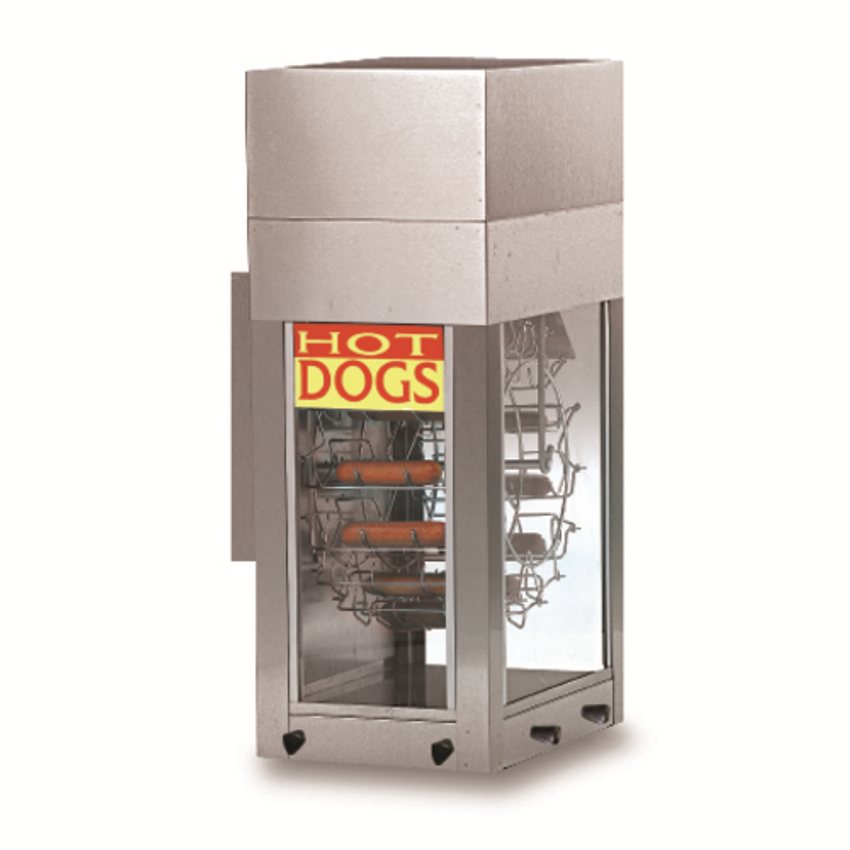 Gold Medal 8108 Stainless Steel Cabinet Mini Dogeroo Hot Dog Rotisserie  120 Volts Culinary Depot