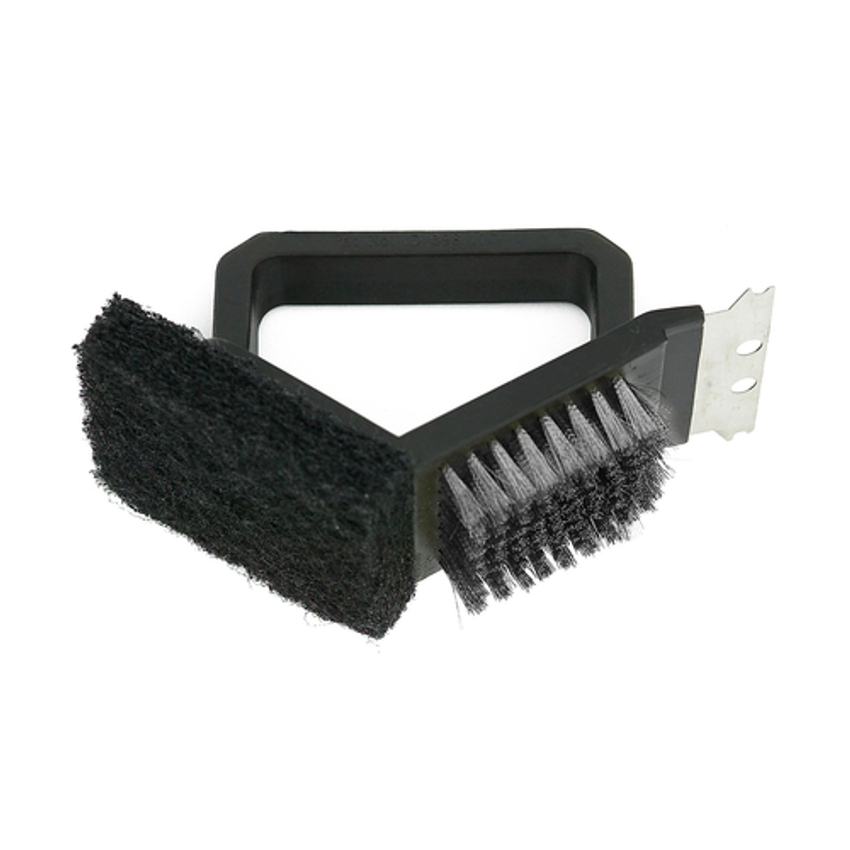 Grill brush, Stainless steel bristles, Plastic handle, Scraper, Chef Master  90044