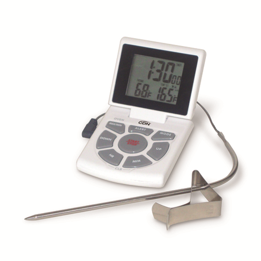 DTTC-S - Combo Probe Thermometer, Timer & Clock - Silver - CDN Measurement  Tools