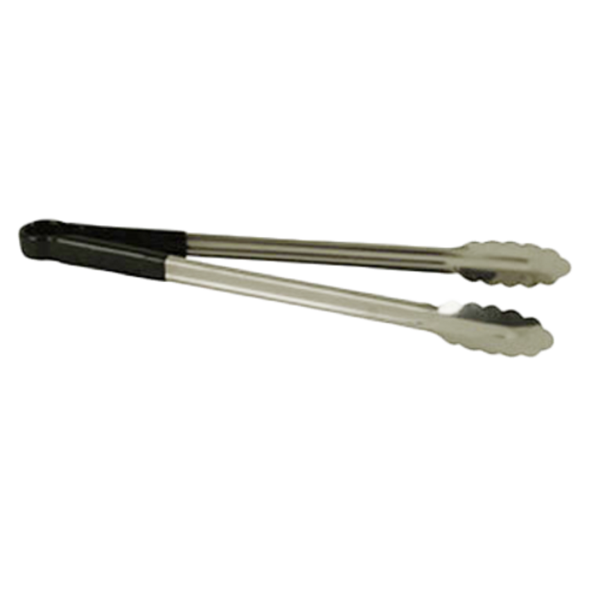 Winco 9 Plastic Tongs, Black, 6-count