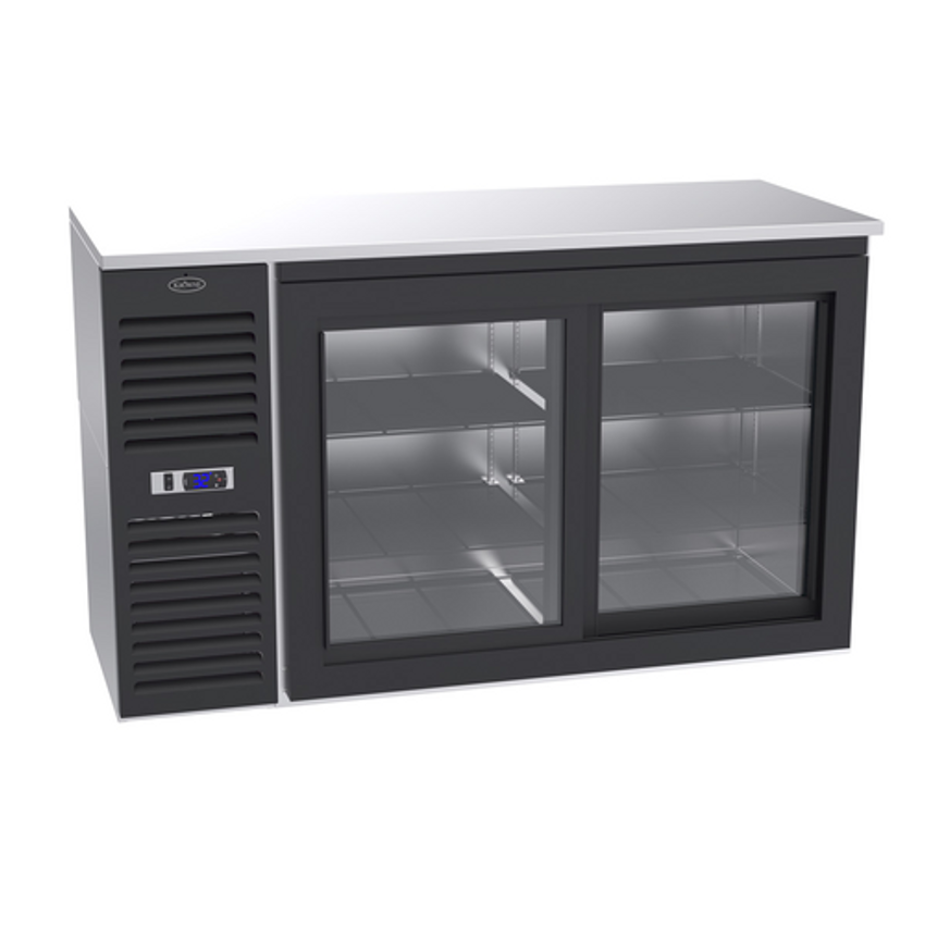 Krowne SD60 2 Glass Sliding Doors Black Refrigerated Back Bar Storage ...
