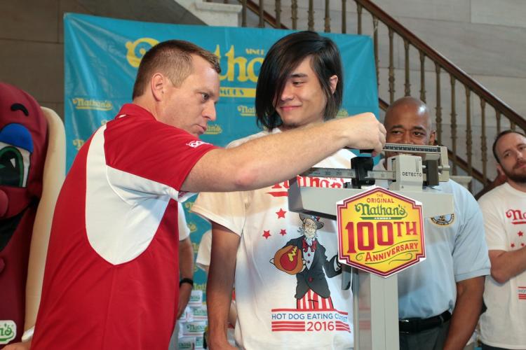 nathans hot dog contest weigh in