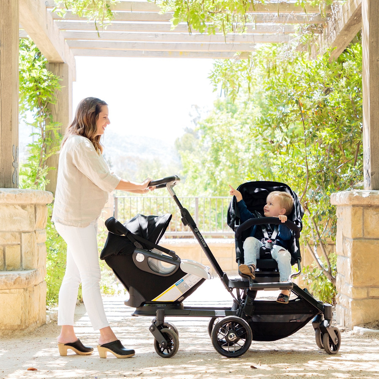 Double deals stroller attachment