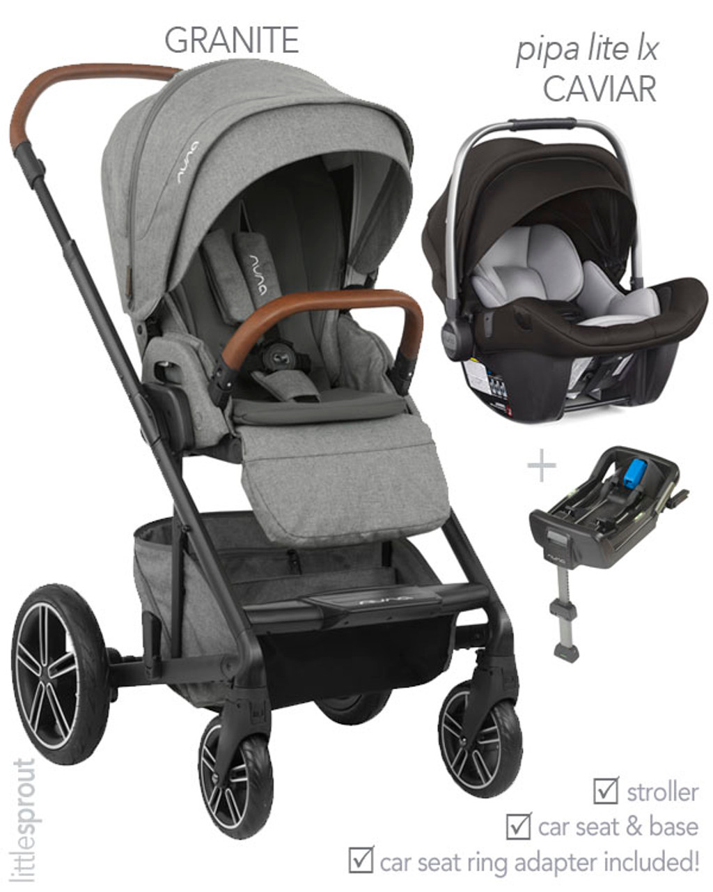 2020 2019 Nuna 174 Mixx Stroller Pipa Car Seat Travel