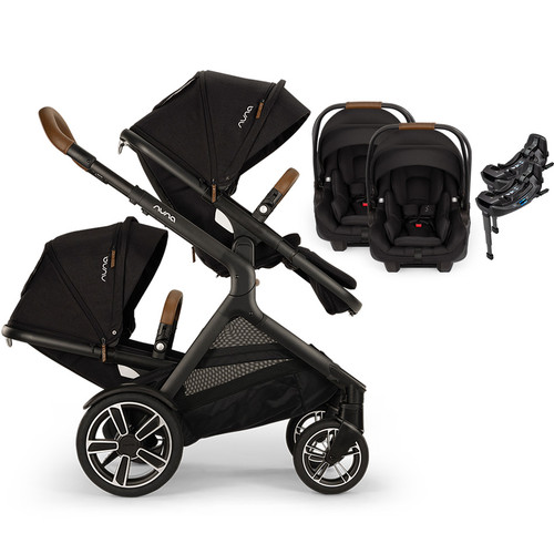 Nuna® DEMI™ Next TWIN Stroller + 2 PIPA RX / PIPA Aire RX Car Seats + Rider Board Travel System