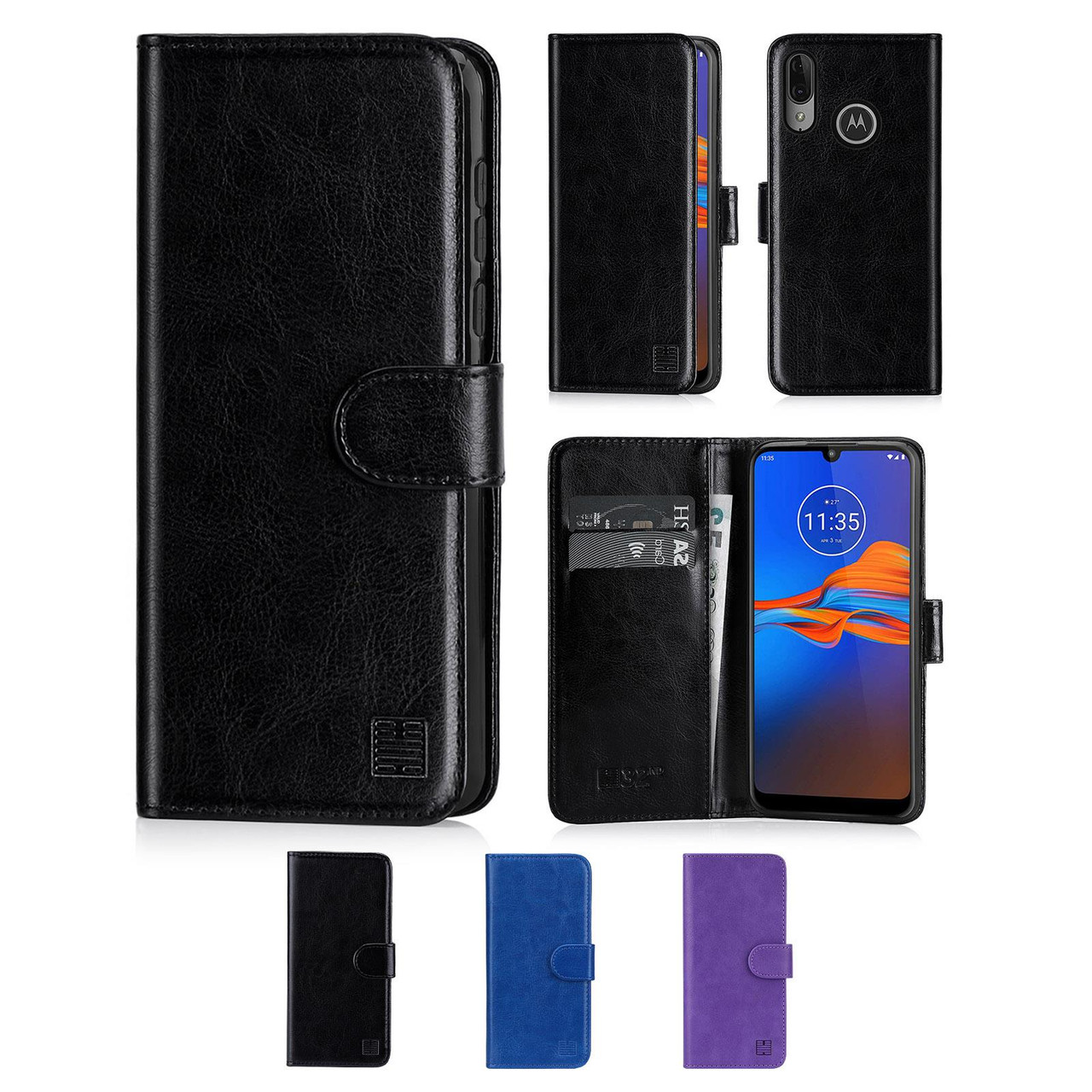 Motorola Moto E6 Plus 'Book Series' PU Leather Wallet Case Cover