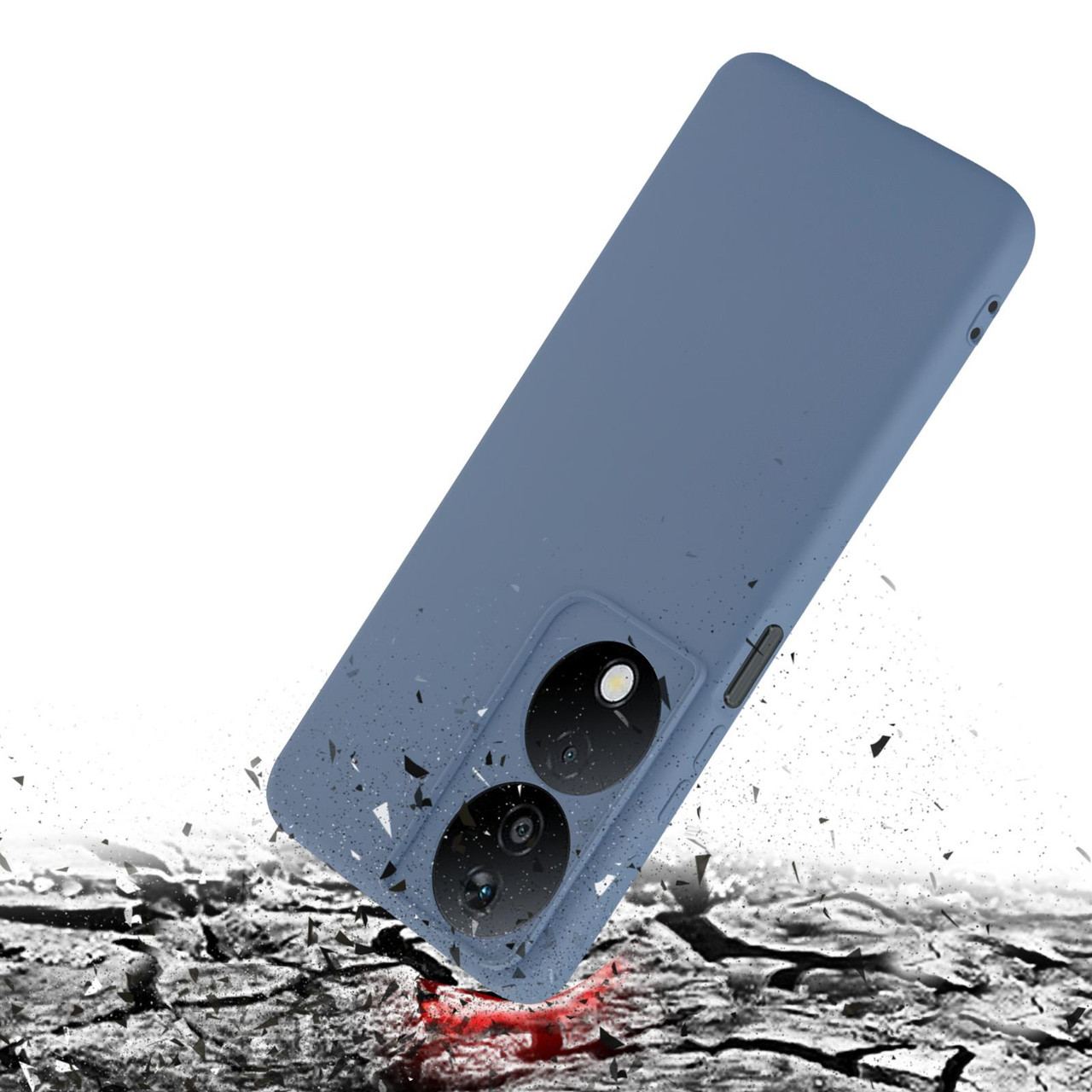 XINYEXIN Cover per Honor X7a, Traslucida Custodia Antiurto Antigraffio con Supporto Anello a 360°, PC + TPU Bumper Case - Blu Cielo