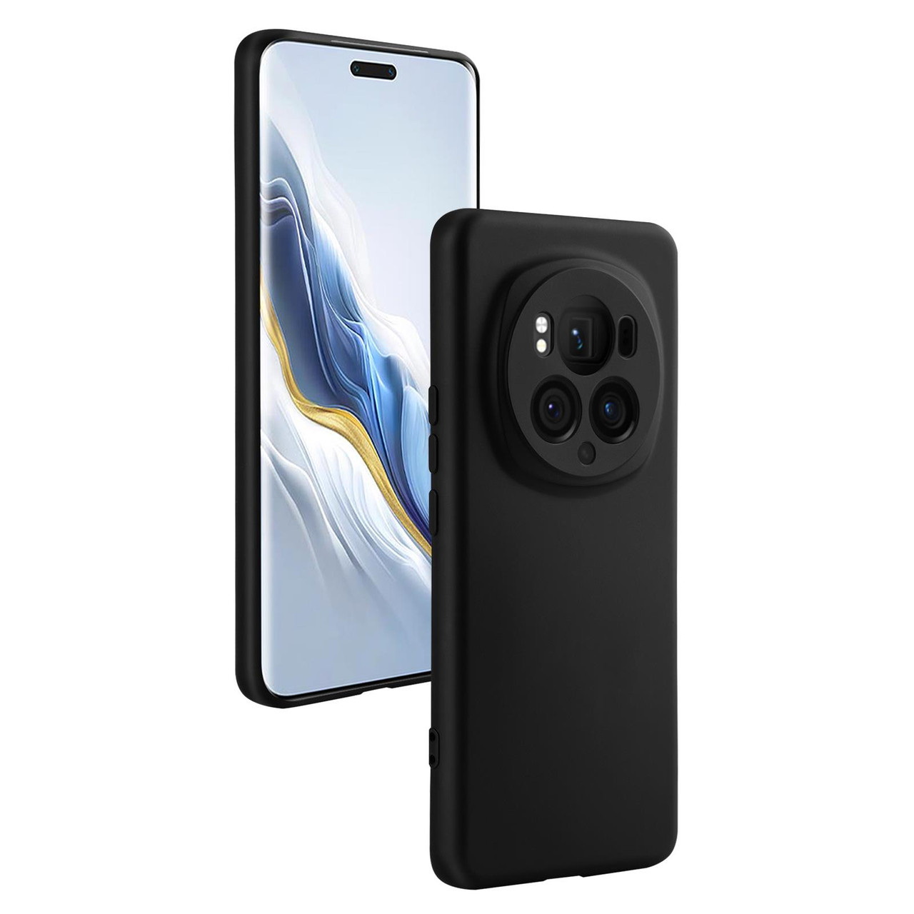 Silikon Hülle Für Honor Magic 6 Pro / Magic6 Pro – Flüssiges Silikon, Anti-Fingerabdruck, 4-Schicht-Schutz, Schwarz
