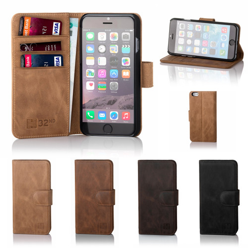 32nd premium leather book wallet Apple iPhone 6 Plus 5.5 inch Case.