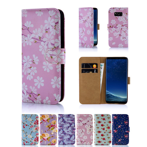 32nd synthetic leather floral design book wallet Samsung Galaxy S8 Plus Case.